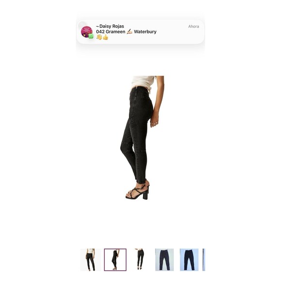 We the Free Bella Moto High-Rise Skinny Jeans Size 31 Washed Black Free People - Picture 16 of 16